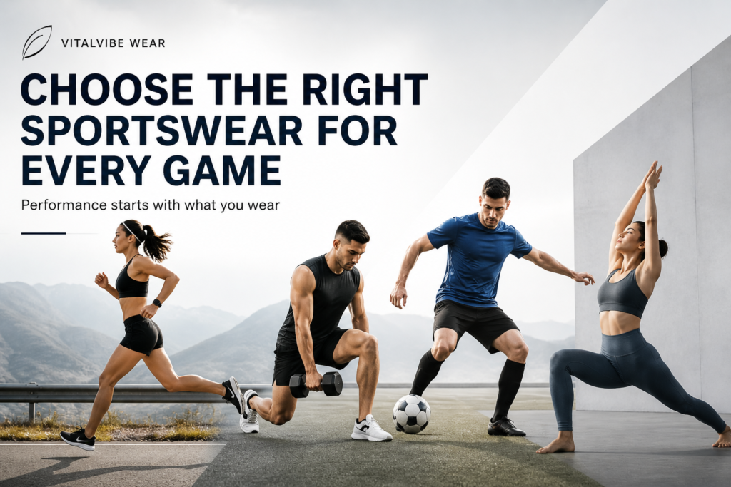 Sportswear for different sports